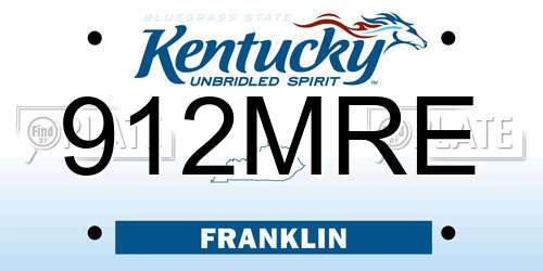 912MRE Kentucky License Plate