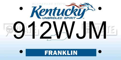 912WJM Kentucky License Plate