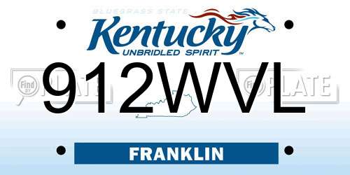 912WVL Kentucky License Plate