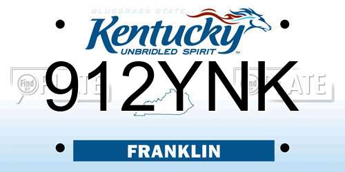 912YNK Kentucky License Plate
