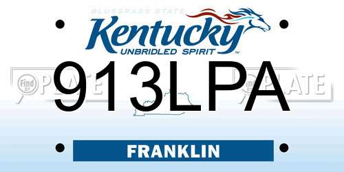 913LPA Kentucky License Plate