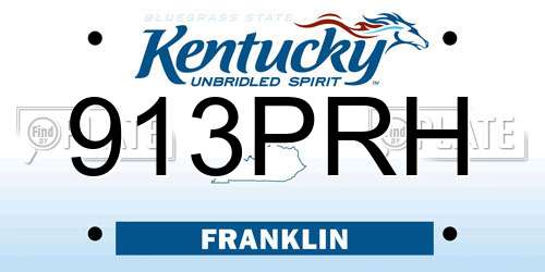 913PRH Kentucky License Plate