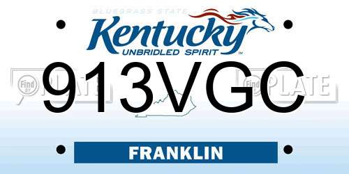 913VGC Kentucky License Plate