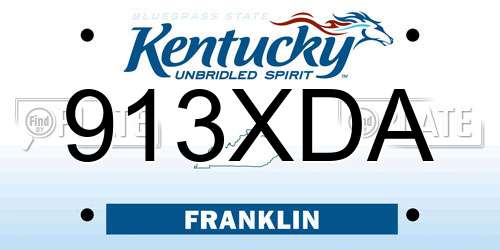 913XDA Kentucky License Plate