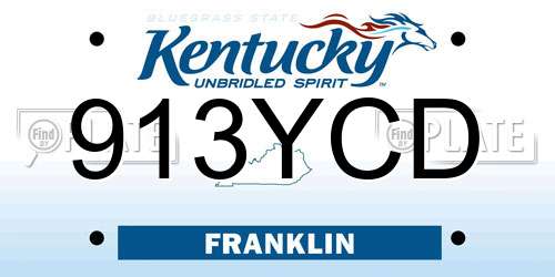 913YCD Kentucky License Plate