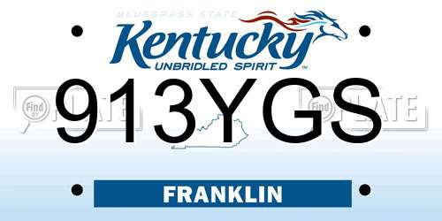 913YGS Kentucky License Plate