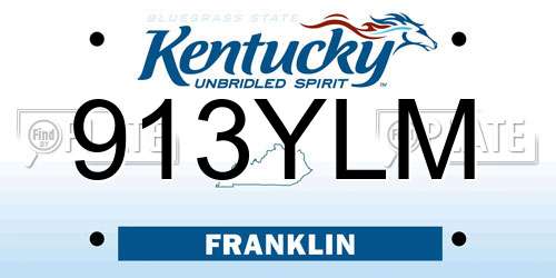 913YLM Kentucky License Plate