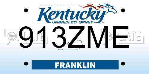 913ZME Kentucky License Plate