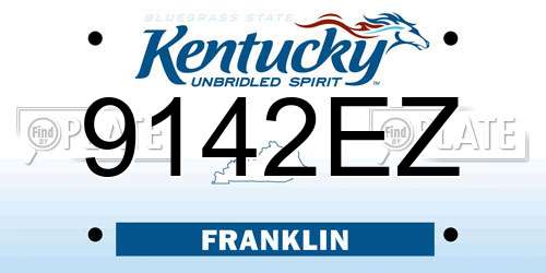 9142EZ Kentucky License Plate