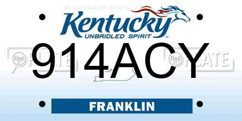 914ACY Kentucky License Plate