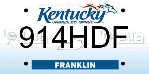914HDF Kentucky License Plate
