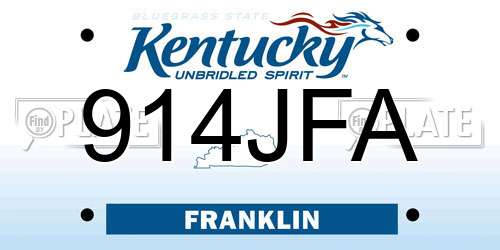 914JFA Kentucky License Plate