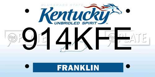 914KFE Kentucky License Plate