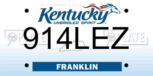 914LEZ Kentucky License Plate