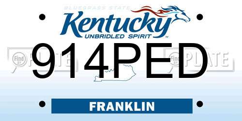 914PED Kentucky License Plate
