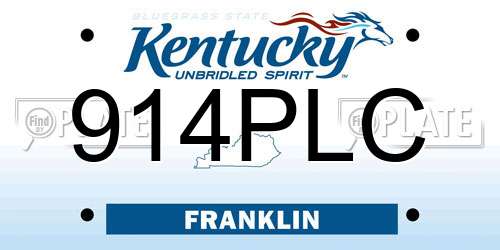 914PLC Kentucky License Plate