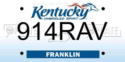 914RAV Kentucky License Plate