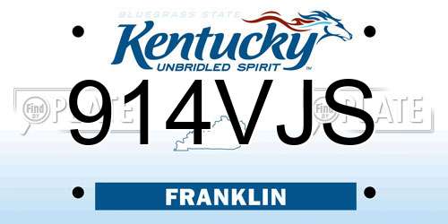 914VJS Kentucky License Plate