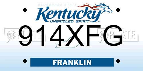 914XFG Kentucky License Plate