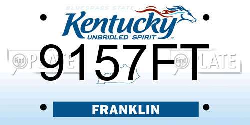 9157FT Kentucky License Plate