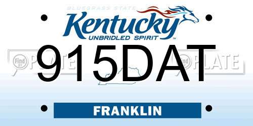 915DAT Kentucky License Plate