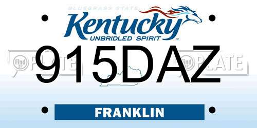 915DAZ Kentucky License Plate