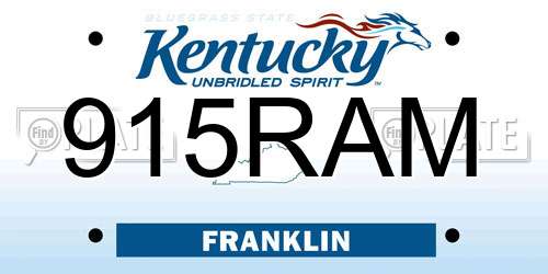915RAM Kentucky License Plate