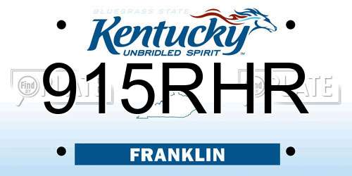 915RHR Kentucky License Plate
