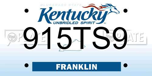915TS9 Kentucky License Plate