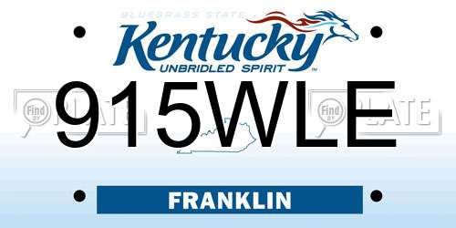 915WLE Kentucky License Plate