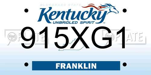 915XG1 Kentucky License Plate