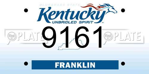 9161 Kentucky License Plate
