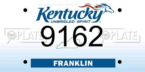 9162 Kentucky License Plate