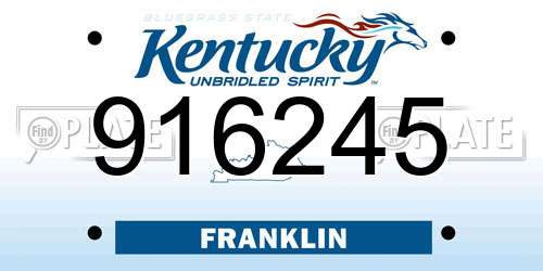 916245 Kentucky License Plate