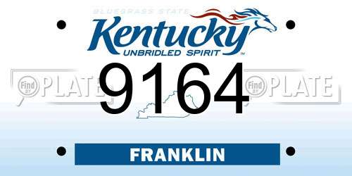 9164 Kentucky License Plate