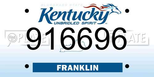 916696 Kentucky License Plate