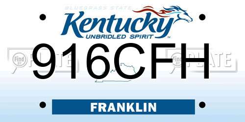 916CFH Kentucky License Plate