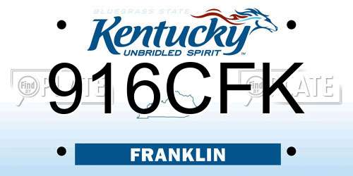 916CFK Kentucky License Plate