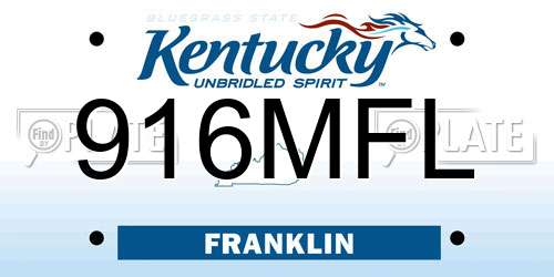 916MFL Kentucky License Plate
