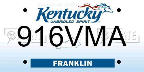 916VMA Kentucky License Plate