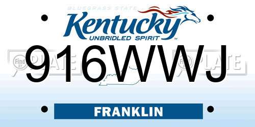 916WWJ Kentucky License Plate
