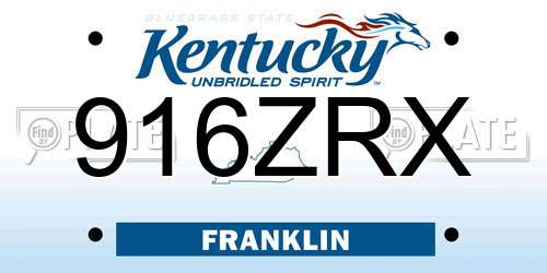 916ZRX Kentucky License Plate