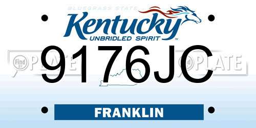 9176JC Kentucky License Plate