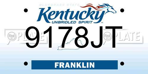 9178JT Kentucky License Plate