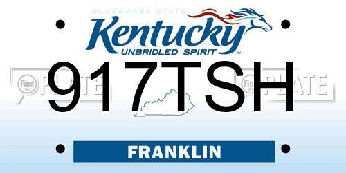 917TSH Kentucky License Plate