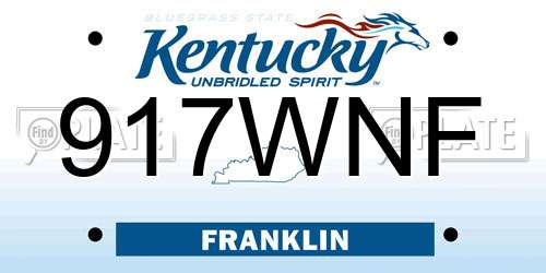 917WNF Kentucky License Plate