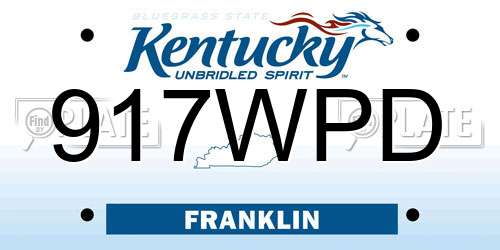 917WPD Kentucky License Plate