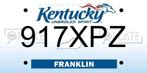 917XPZ Kentucky License Plate