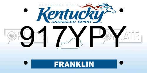 917YPY Kentucky License Plate