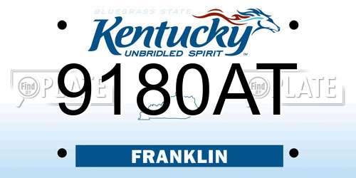 9180AT Kentucky License Plate